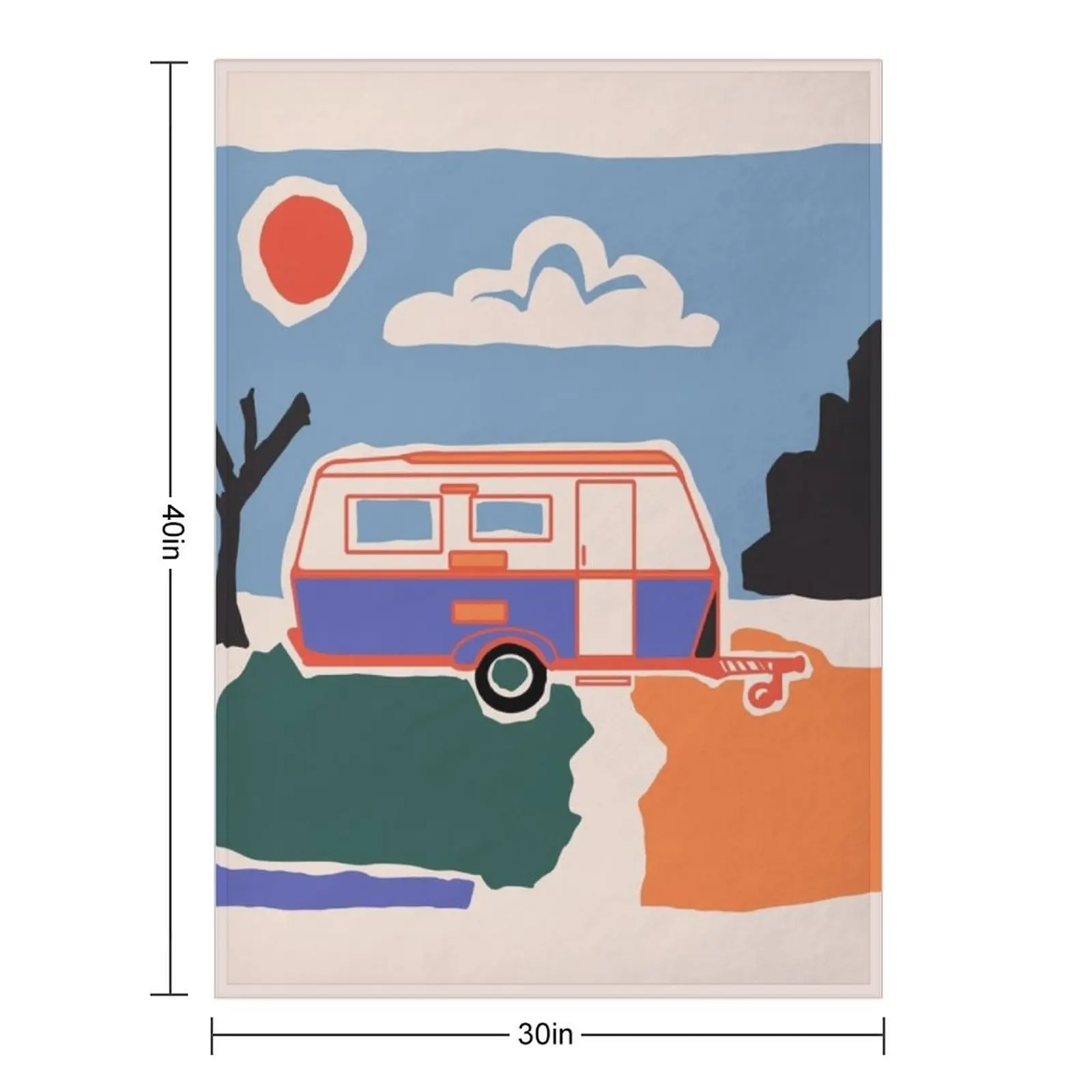 Retro Vintage Caravan Throw Blanket Travel cosplay anime bed plaid Furry Blankets