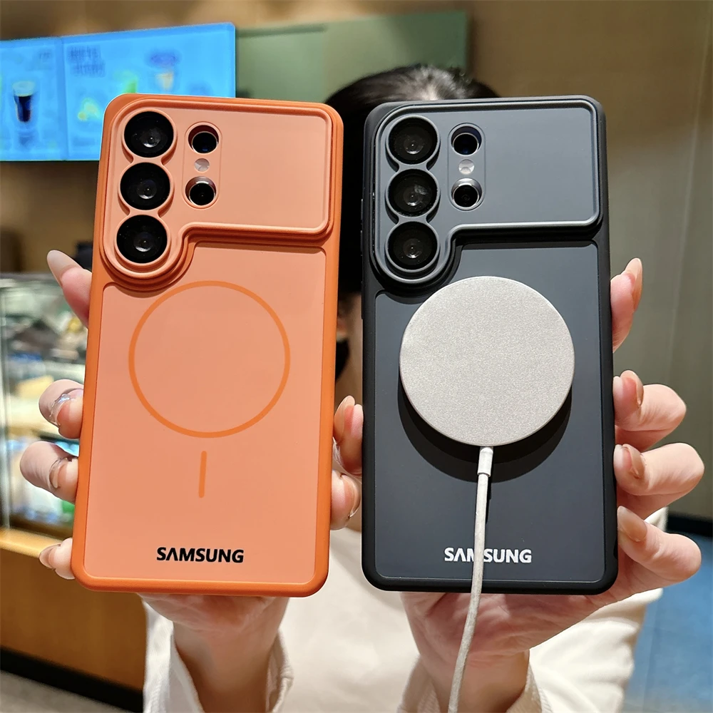 Large Window Wireless Charge Shockproof Magnetic Case For Sa