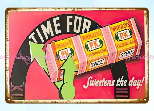 home decoration items with price 1937 Wrigleys Gum metal tin sign