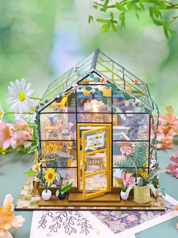Doll House Kit Mini DIY Flower House Handmade 3D Puzzle Assembly Building Toys Home Bedroom Decoration With Furniture DollHouses