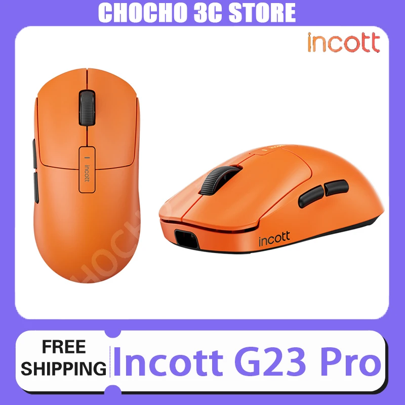 Incott G23 Pro Mouse Wireless Dual Mode 8K PAW3395 Sensor Hot Swap Gaming Mouse Ergonomics Custom Mice Pc Gamer Accessories Gift