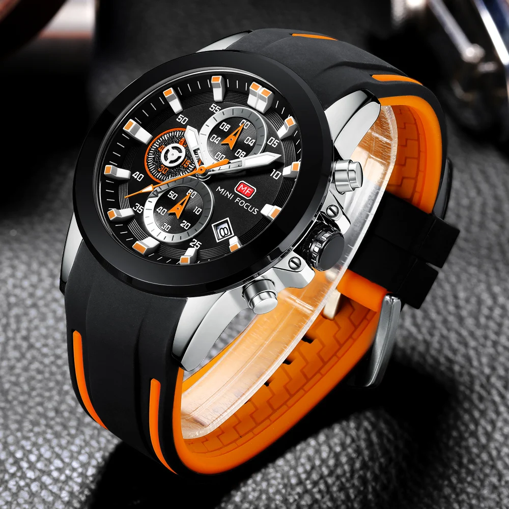 MINI FOCUS Mens Watches Top Luxury Brand Waterproof Sport Wrist Watch Chronograph Quartz Military Genuine Relogio Masculino