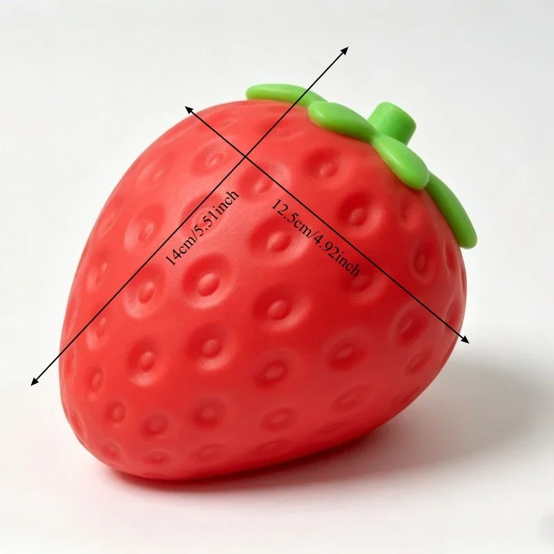 Riesiges Erdbeer-Squishy-Spielzeug, extra große Größe, Erdbeer-Fidget-Spielzeug, langsam aufsteigender, formbarer Entspannungsball für Erwachsene, Freunde, Geschenke