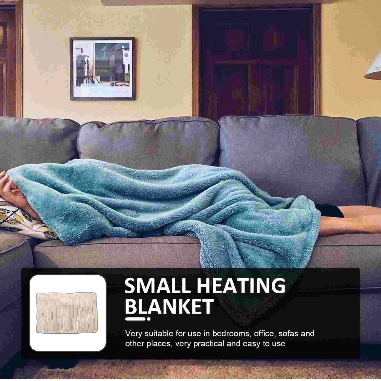 Electric Blanket over Single Heater Blankets Soft Plush Electrical Heated Office Heating