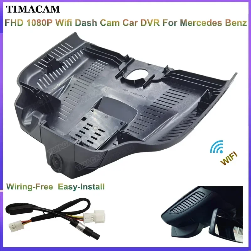 قم بتوصيل وتشغيل جهاز تسجيل فيديو رقمي للسيارات FHD 1080P WiFi لسيارة Mercedes Benz A Class w177 A200 A220 A250 cla 35 45 amg 2019 2020 2021 2022 Dash Cam