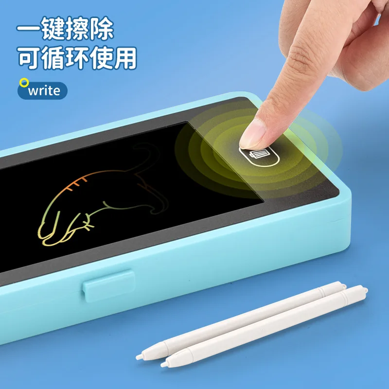 LCD Screen Pencil Case Handwriting 2-in-1 Stationery Box Erasable Drawing Board Cute Pen Bag School Office