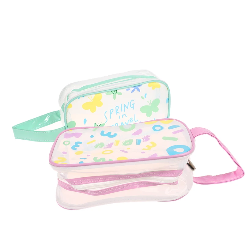 Neceser de viaje portátil para mujer, bolsa de almacenamiento de maquillaje impermeable, transparente, organizador de cosméticos de gran capacidad, estuche de belleza para mujer