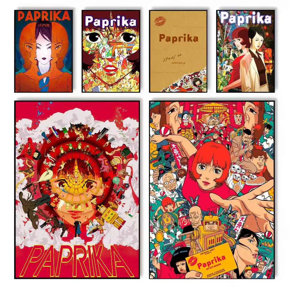 Papel decorativo de pared con impresión estética HD de Paprika, películas de anime y dibujos animados japoneses clásicos, para sala de estar, bar, decoración del hogar a la moda