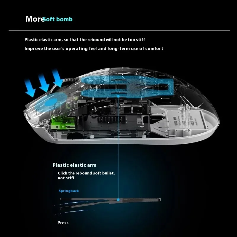 Ajazz Am3 Pro Tri-Mode Wireless E-Sports Gaming-Maus aus Magnesiumlegierung Paw3950, leichtes 8k Custom Edition Laptop-Zubehör