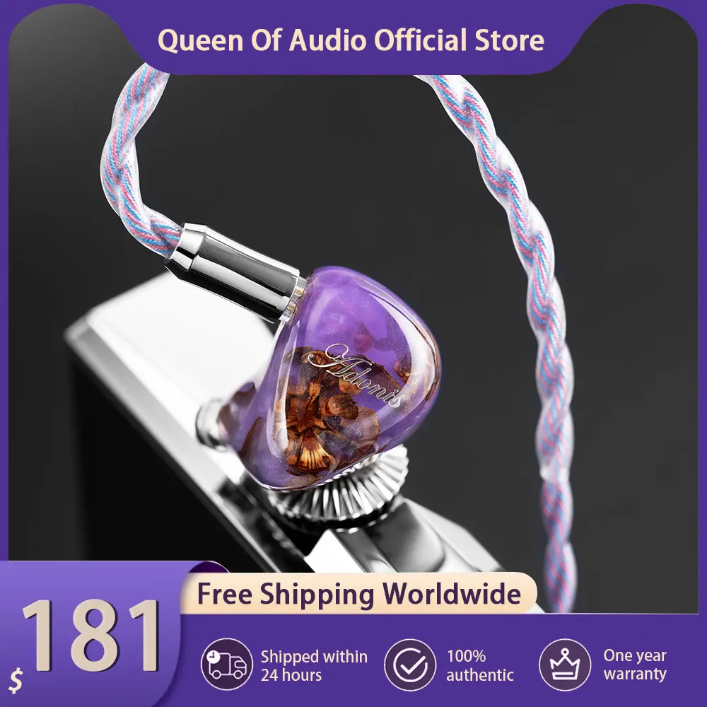

QoA Adonis New 1DD+2BA Hybrid In Ear Earphones Pinecone Resin Shell IEMs With 3.5mm 4.4mm Headphone Plug Earbuds Cable Headset