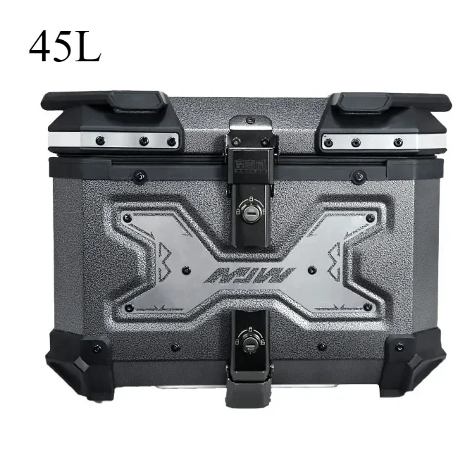 45l Motorcycle Top Box Aluminium Alloy Motorcycle Trunk Helmet Box Waterproof Motorbike Tail Box Luggage Storage Cases