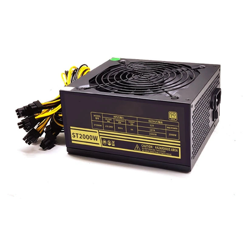 2000W ATX ETH Mining Bitcoin Power Supply 95% Efficiency Support For BTC Bitcoin Miner