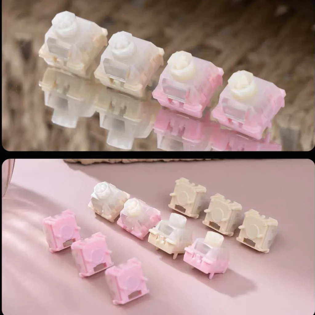 

Wuque Studio Pink Flux Magnetic Switch RGB Linear Hall Effect Keybaord Switches Deep Clacky Sound 35gf Fast Trigger Gaming