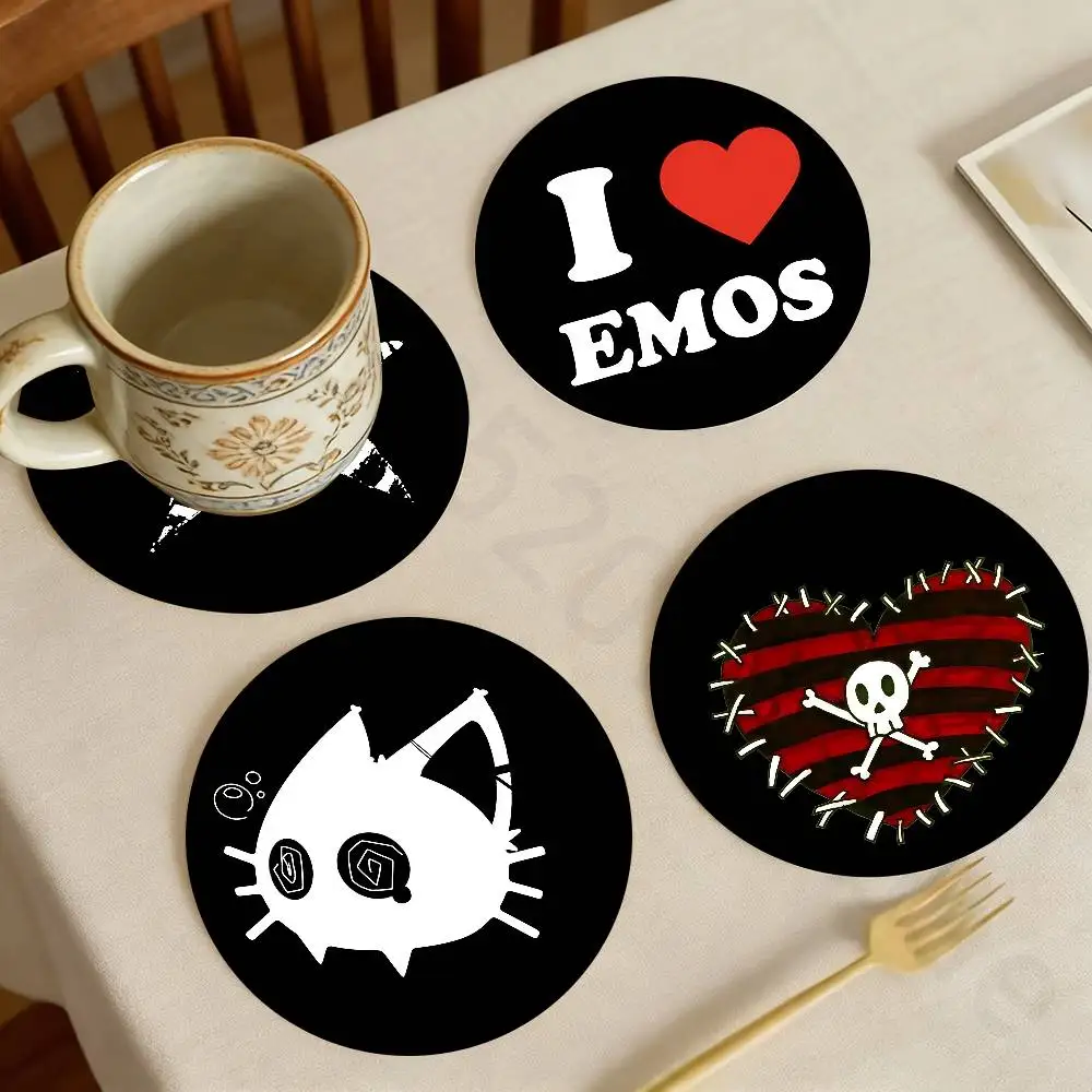 

i love emo boys Wooden Cup Coaster Tea Coffee Beverage Colour Printing Cup Mat Home Restaurant Decorations