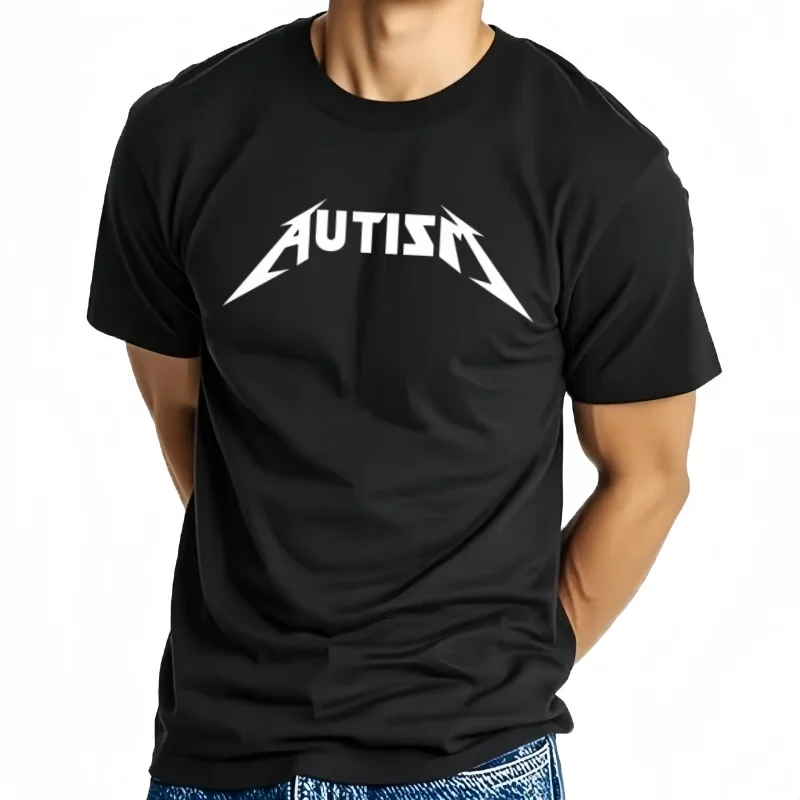 Camiseta de manga corta para hombre y mujer, camisa holgada de gran tamaño con diseño de autismo, Rock y Metal, estilo