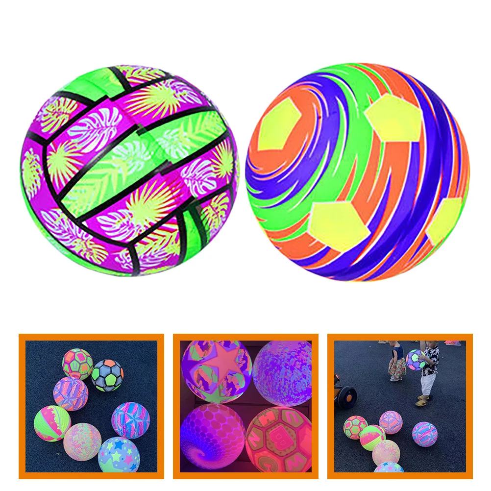 

2pcs Glowing Soccer Ball Toys Mini Plastic Colorful Child Outdoor Training Sports Entertainment Glow Night Football