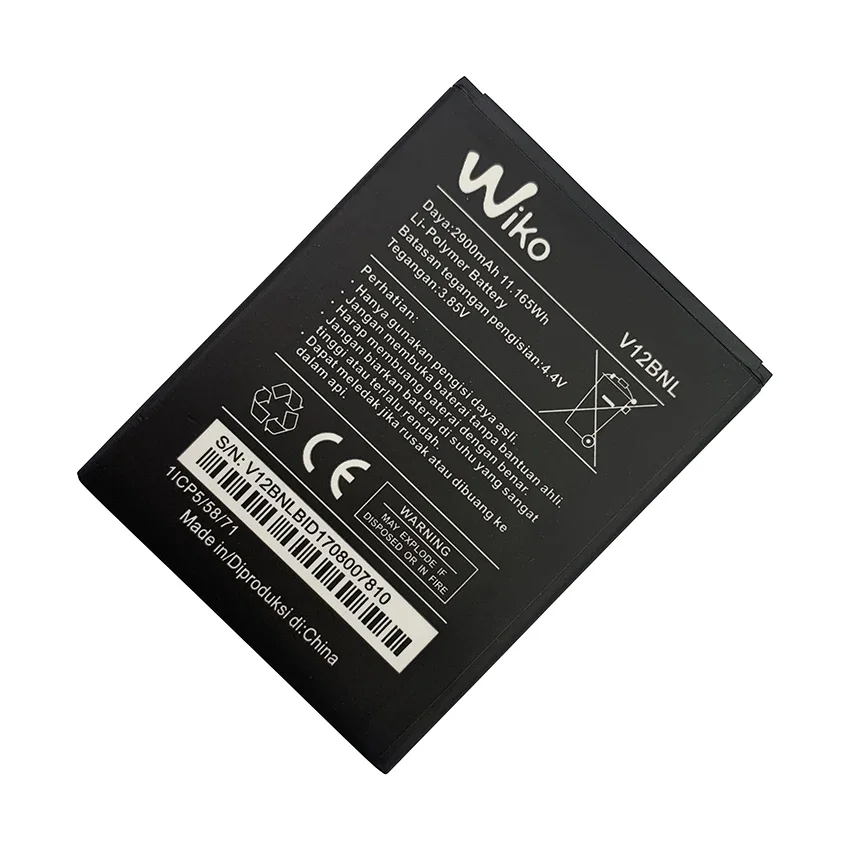 100% Original 2900mAh Battery For Wiko Harry 2 Harry2 V12BNL Replacement Phone Batteries Bateria