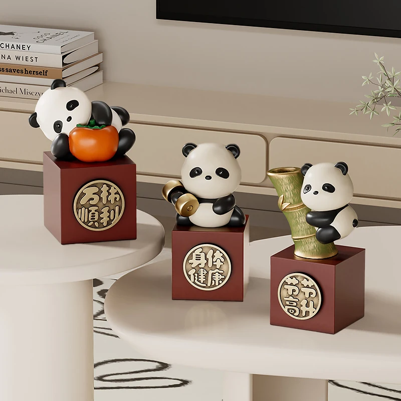 7.5-18.5cm estilo chinês panda em torno de imagem fofa cura estabilidade emocional material de pvc decoração de mesa de carro presentes para crianças