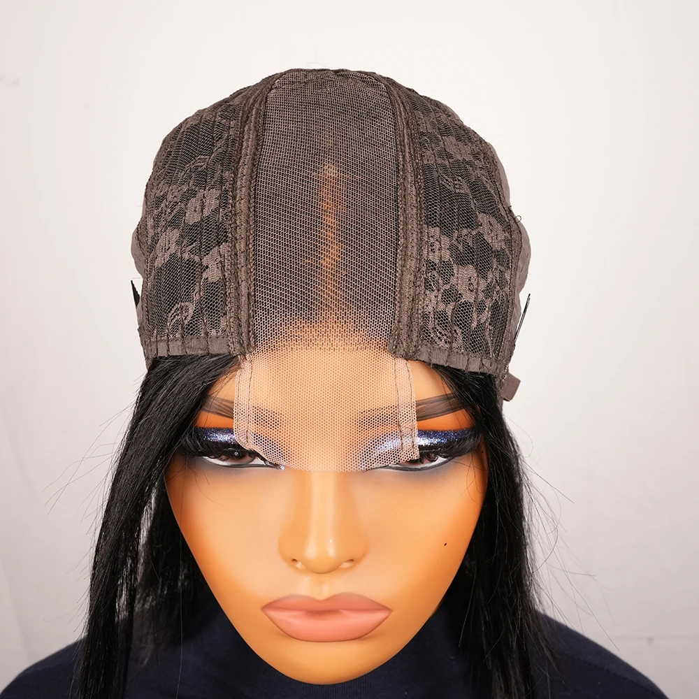 2 * 6 スモールエリアレースストレートショートボブ人毛ウィッグふわふわで自然なブラジル人毛ウィッグ黒人女性用既製品