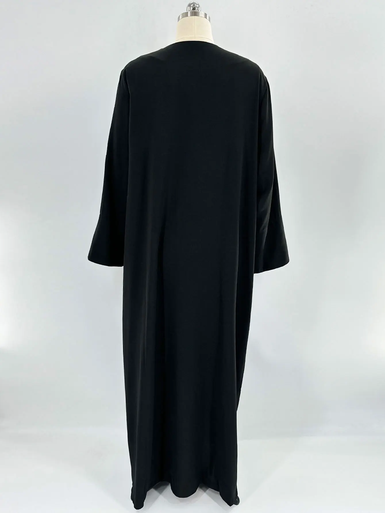 One Piece Dubai Elegant Black Open Abaya for Muslim Women -2026 Fashion Leather Belted Long abaya Islamic Modest Fashion