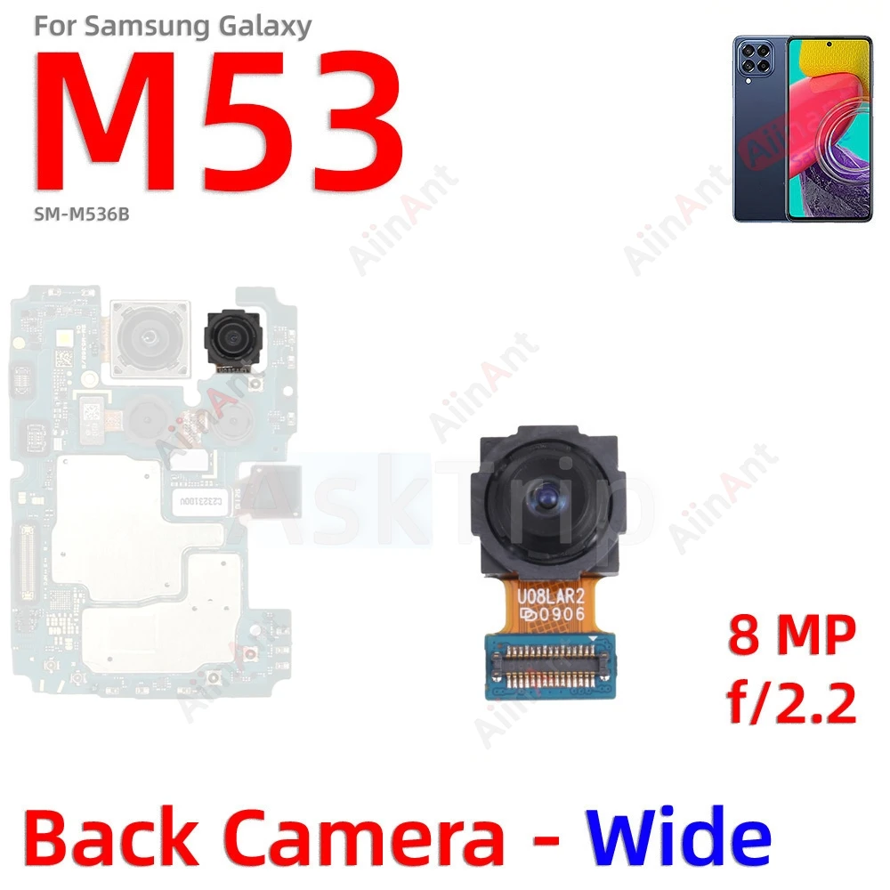 Macro Depth Wide Main Small Front Back Rear Camera Flex Cable For Samsung Galaxy M51 M53 M515F M526B 4G 5G