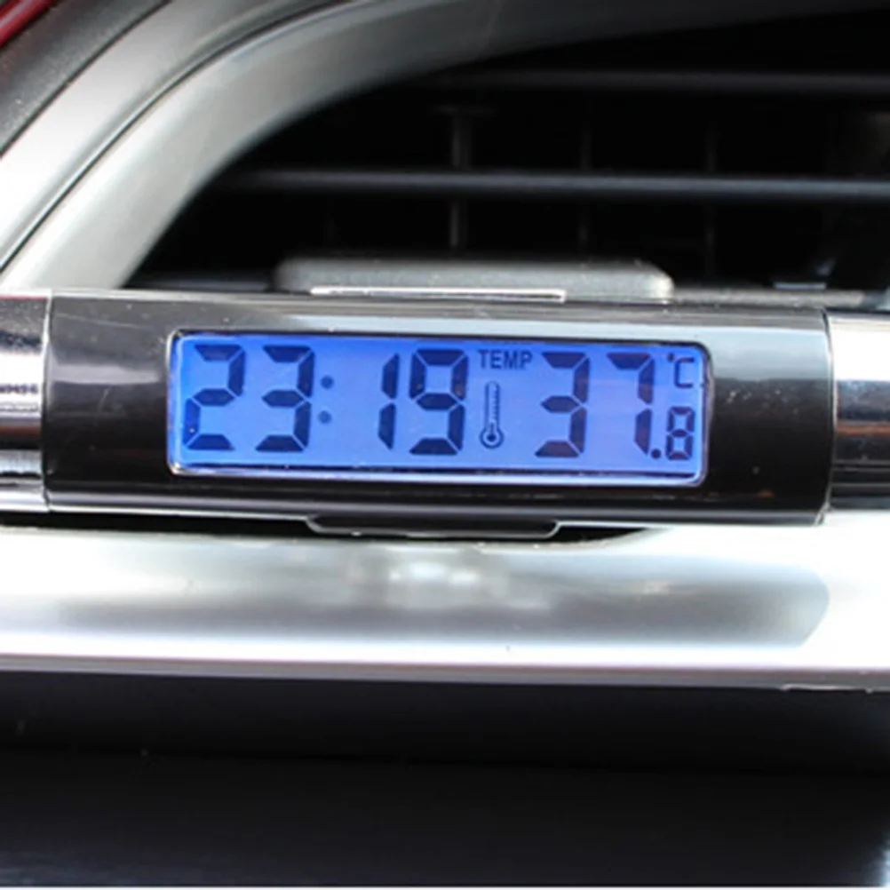 

2 in Electronic Clock Thermometer Temperature Detection Vent LED Blue Back-light Night Checking