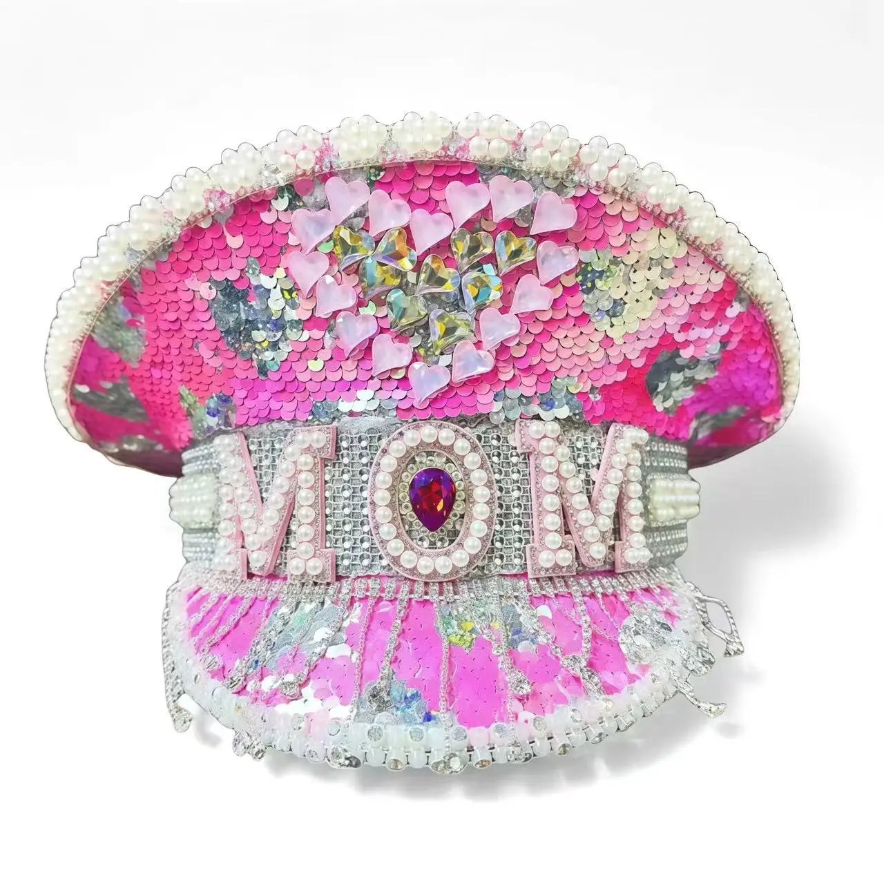 หมวกกัปตันหนังสีเหลืองเลเซอร์ HongLuan ประดับคริสตัลและหมวกทหารสำหรับผู้หญิง อุปกรณ์เสริมสำหรับงานเทศกาลดนตรีและหมวกปาร์ตี้สำหรับผู้ชาย