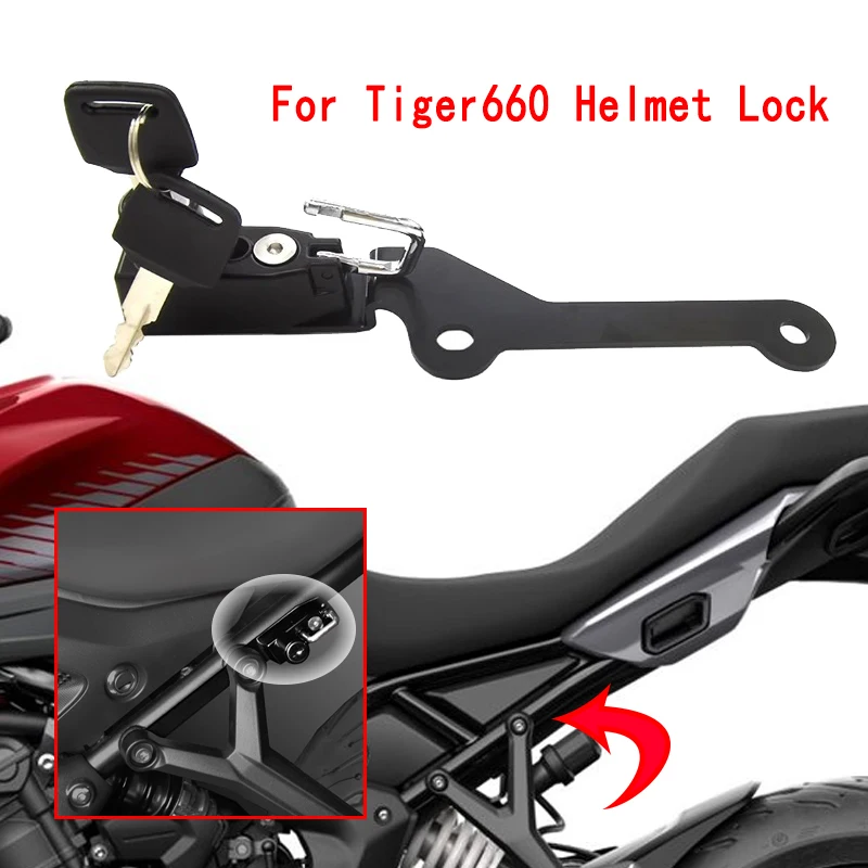 

Motorcycle Accessories Tiger660 Helmet Lock Metal Hook Anti-Theft Helmet Security Lock Fit For Tiger 660 Tiger Sport 660 2022-