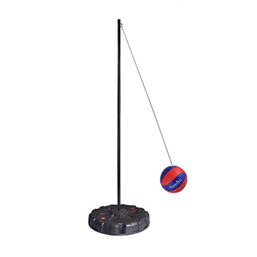 

Portable Water-Base Tetherball Set with Tetherball Pole Rope and Base for Outdoor Backyard Family Fun Play in Red and White
