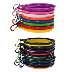 Cuenco plegable de Color sólido para perros, contenedor de comida, cuenco plegable para perros, alimentador de platos de agua, cuenco de agua portátil para gatos de compañía, 1000/350ml