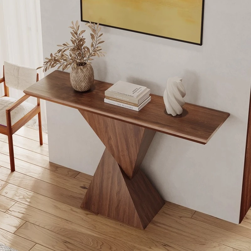 Wabi Sansi Wind Entry Solid Wood Entrance Table Living Room Household Long Table Case Desk End View Table New Chinese Style
