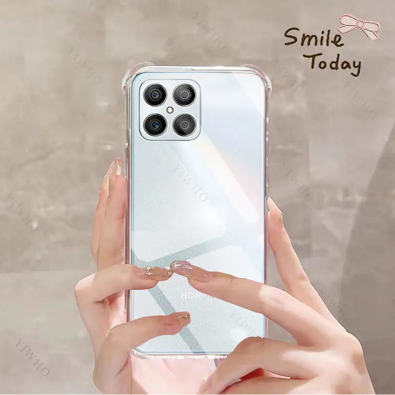 Luxury Clear Phone Soft Case for Honor X8 TPU Transparent Case for Honor X 8 6.7