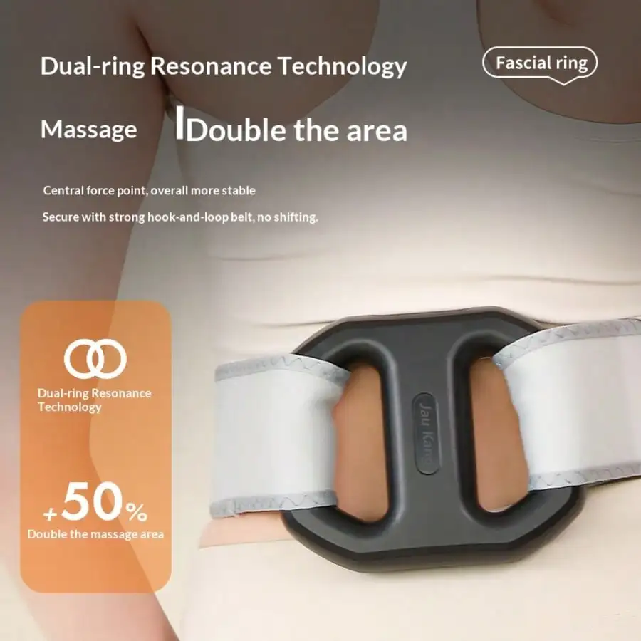 Vibrating Fascia Ring Massager with Straps Portable Wireless Full-Body Massage Tool for Home Workouts Holiday Gift for Women