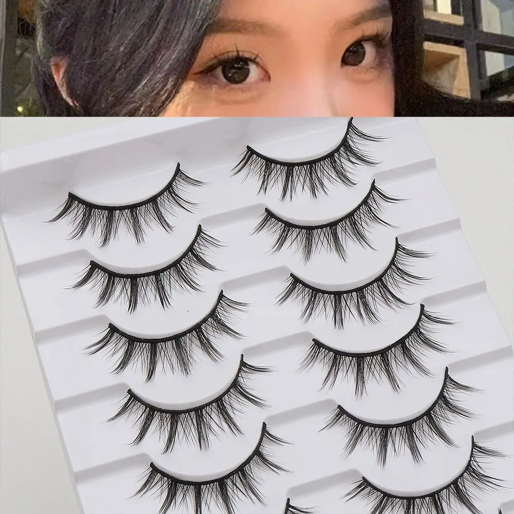 False Eyelashes Manga Lashes Natural Look Fake Eyelashes 3D Faux Mink Lashes Dramatic Anime Lashes Spiky Lashes Extensions Tool