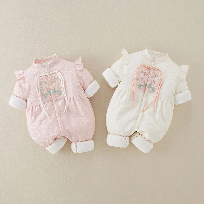 

Thiened Cotton Autumn Winter Rer Baby Outgoing Warmth Clothes Trendy Climbing Suit Thin Cotton Onesie for Infants