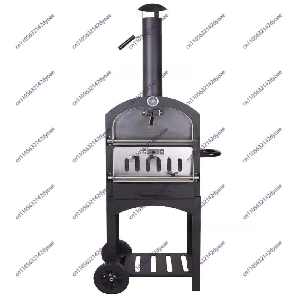 12-inch Vertical Pizza Oven Outdoor Camping Charcoal Grill BBQ Barbecue Food Beef Stew Oven
