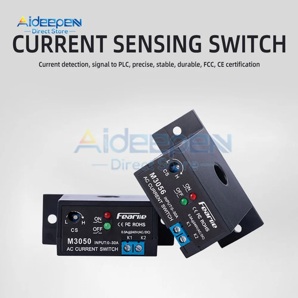 M3050 M3056 AC Current Detection Alarm Module 0.3A 30A 240V Transformer Control Current Sensing Switch Sensor Detection Module