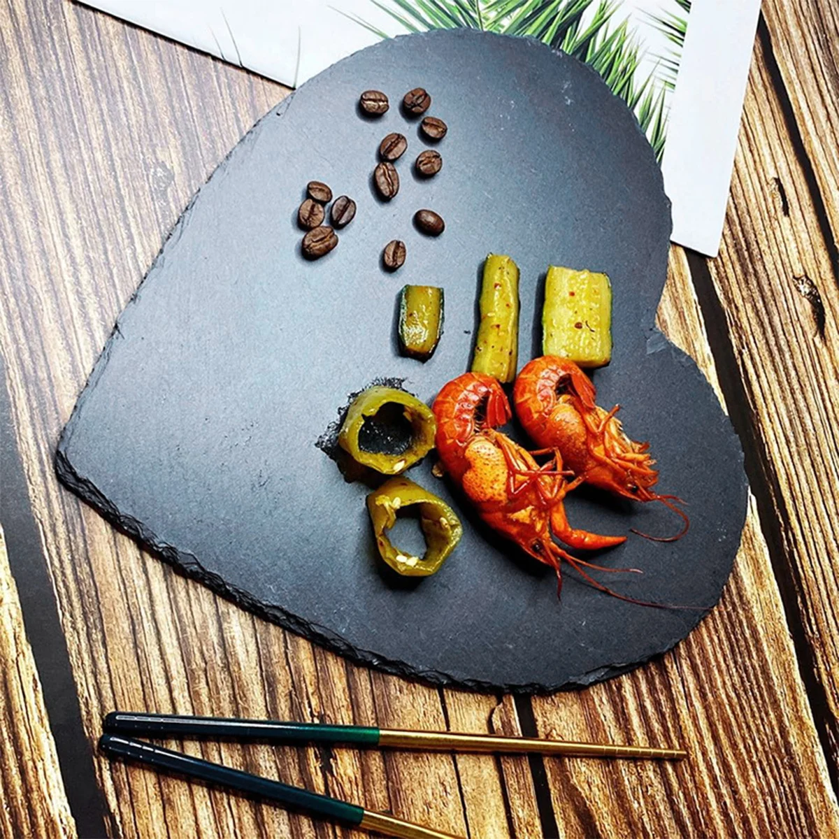 

Heart Shaped Rock Tray Cheese Board Stone Food Plates Charcuterie Snack Serving Party Smooth Surface Sturdy Materials Long
