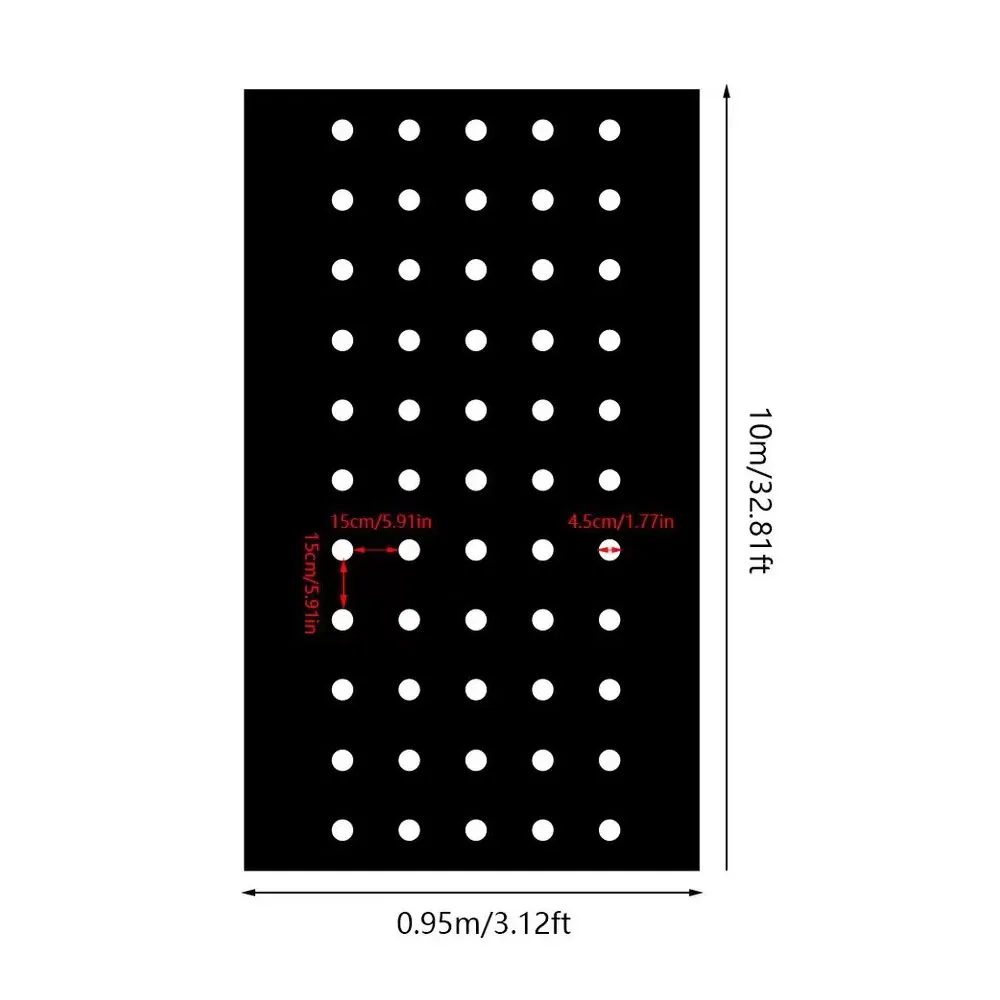 Agriculture Mulch, Pre-Punched 5-Hole Plastic Film, Greenhouse Weeds Control Mylar Strawberry Vegetable Planting Tools 0.95x10m