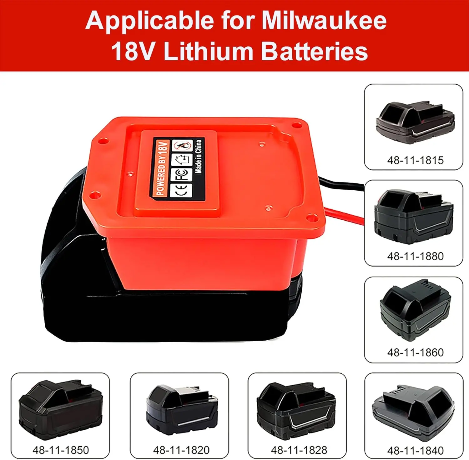 Imagem -06 - Adaptador de Bateria para Milwaukee Adaptador Power Wheel 14 Awg Fio Conector Faça Você Mesmo rc Brinquedos Robótica 18v