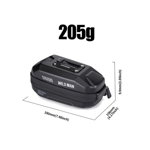 Imagen 2 del producto WILD MAN GD700 Bolsa trasera para bicicleta de montaña - Bolsa de sillín impermeable de carcasa dura EVA para bicicleta de carretera y equipo de ciclismo
