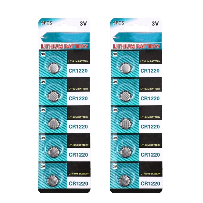 DX62 Pack Of 5pc/10pc Lithium Button Cell Batteries CR1220 Battery High Capacity Batteries Watch Batteries for Mini Lights