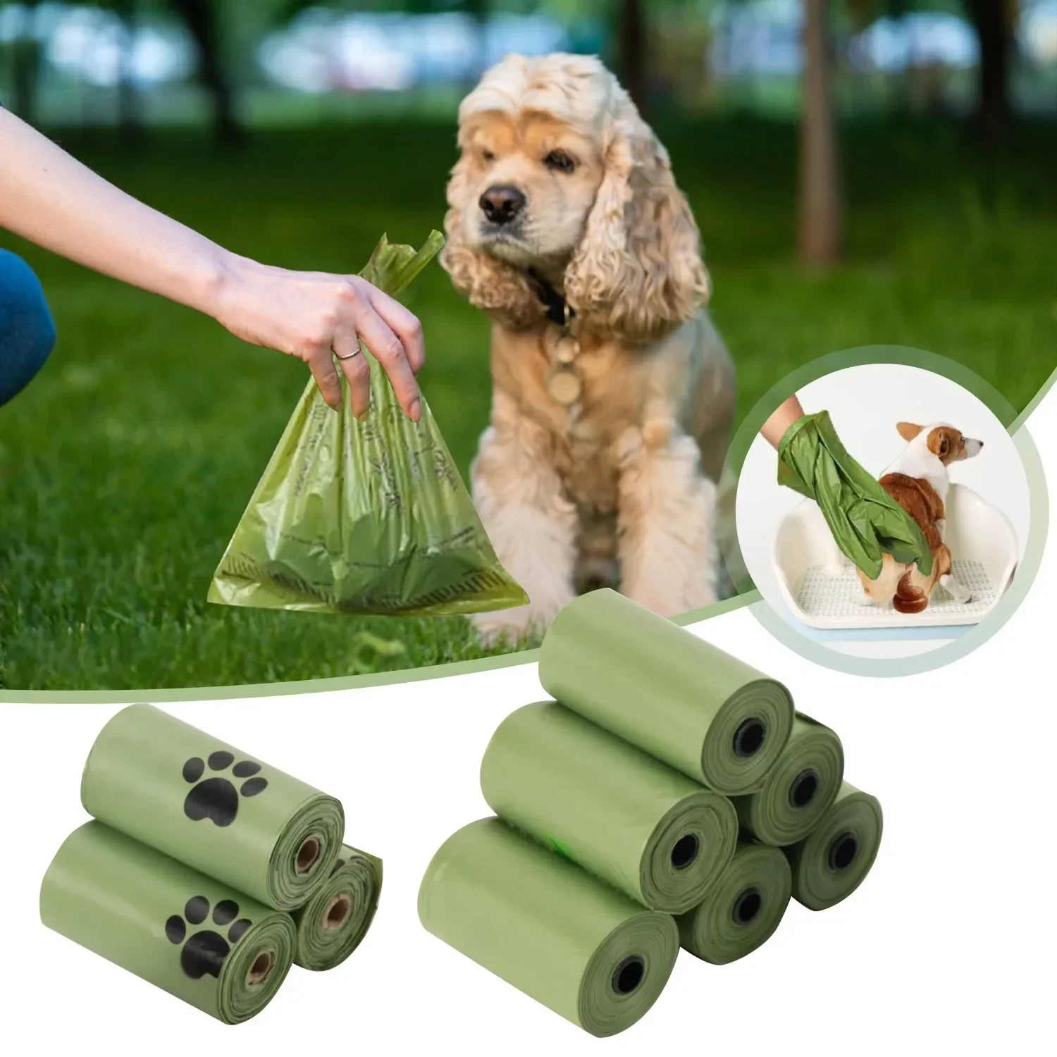 1/15 roll outdoor fecal bag for cats and dogs, garbage bag picking bag, dog fecal bag dispenser, pet supplies cleaning and picki