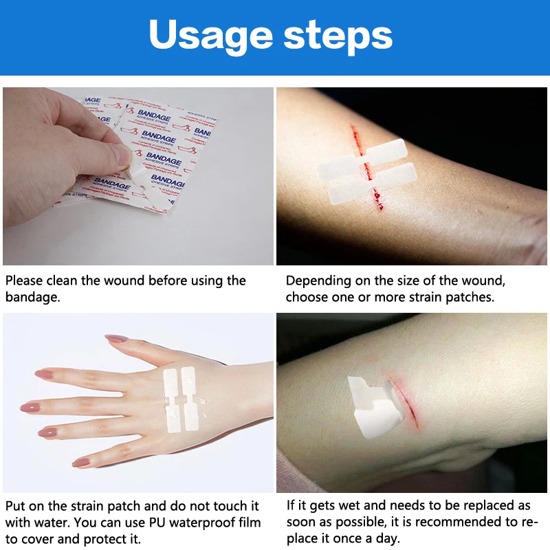 10Pcs Zipper Band-aid Painless Wound Closure Device Suture-free Wound Dressing Patches Zip Suture Reducer Band Aid Health Care