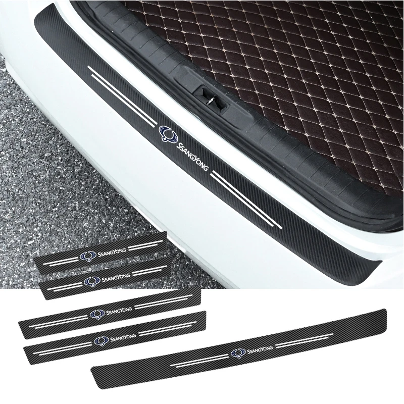 5Pcs Car Threshold Door Sill Protector Anti Scratch For SsangYong Musso Korando Rodius Rexton Torres Kyron Actyon Tivoli Sport