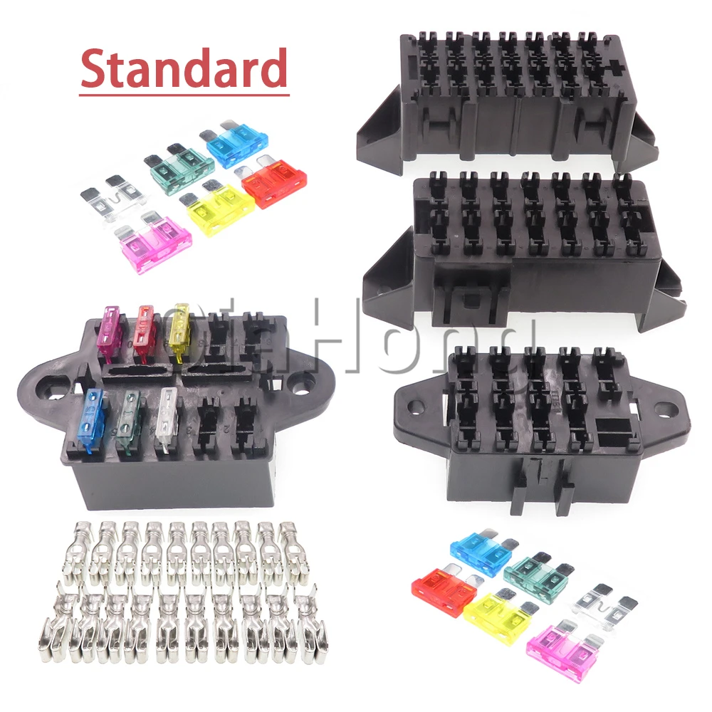 

1 Set 9ways 10ways 14ways Middle Fuse Box Holder Standard Auto Circuit Controller Box Medium AC Assemby Car Insurance Socket