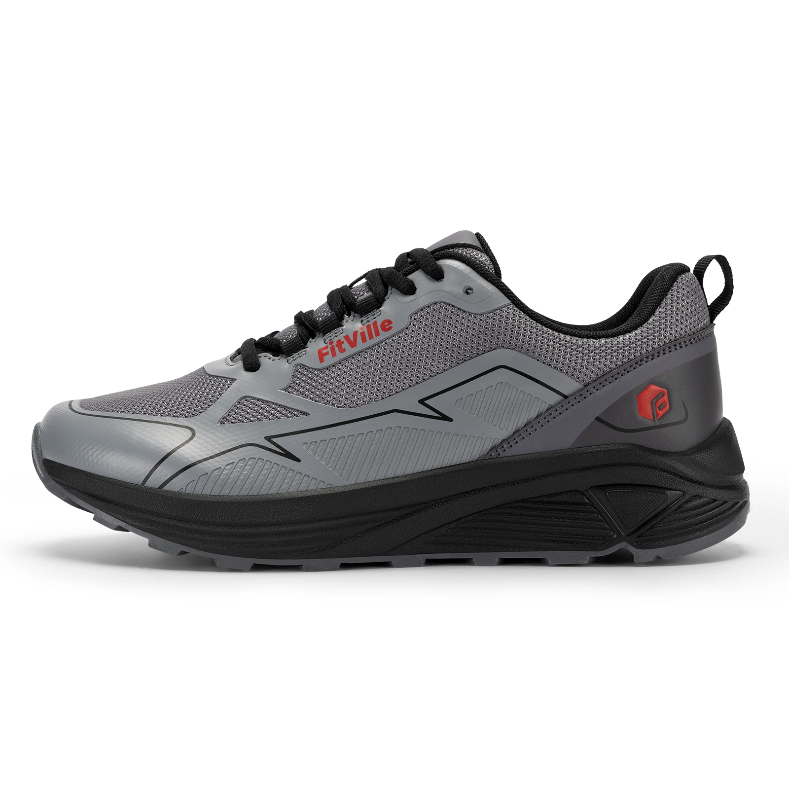 FitVille Non-Slip Trail Running Shoes Men's Sneakers Extra Wide Lightweight for Male Swollen Feet Arch Support Pain Relief