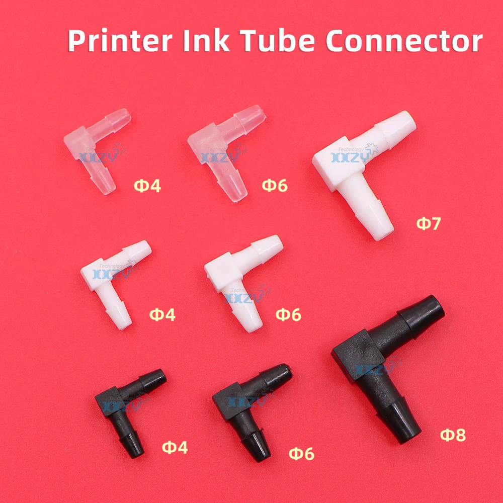 

20 шт. широкоформатный принтер L-образный разъем для чернильной трубки для УФ-принтера, адаптер для соединителей чернильных трубок для 4*3/6*4 мм, разъем для чернильного шланга