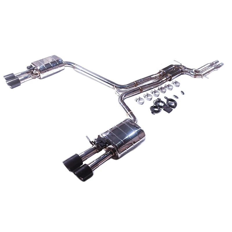 K [Custom product] Suitable for Audi A6 A7 2.5L 2.8 3.0T modified 304 stainless steel exhaust system muffler with valve