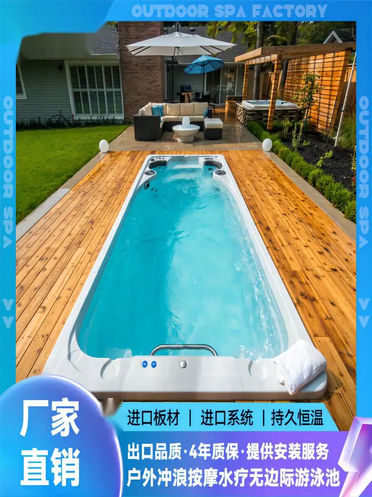 Thermostatic Infinite Swimming Pool Finished Villa Courtyard Acrylic Endless Surfing Machine